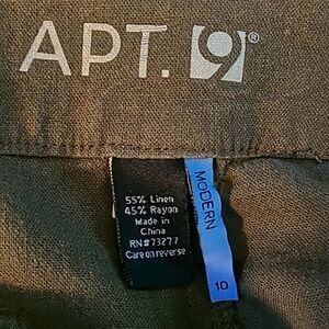 Apt 9 Olive Green Linen Shorts